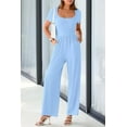 thumbnail image 4 of PRETTYGARDEN Women's Summer One Piece Jumpsuits Dressy Casual Short Sleeve Square Neck Wide Leg Jumpsuit Rompers, 4 of 6