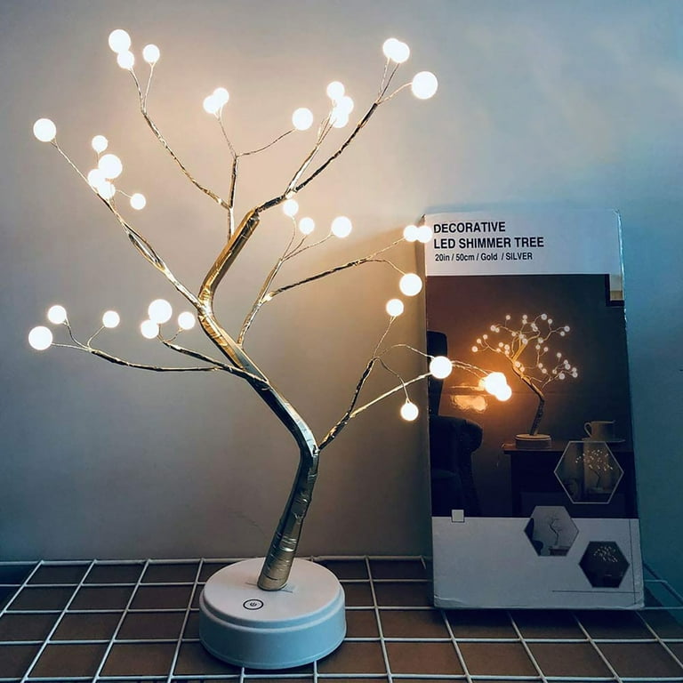 LED Copper Wire Shimmer Tree Light 108 LED 36 LED Pearl Battery