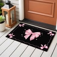 thumbnail image 4 of Rectangle Area Rugs 2 x 3 Ft, Valentine's Day Non-Slip Residential Carpet, Pink Bowknot Ribbon on Black Mother's Day Indoor Crawling Mats Runner Rugs for Living Room/Dining Room/Bedroom, 4 of 8
