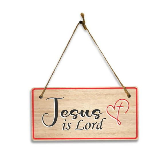 Jesus Is Lord 5x10 Hanging Plus Wall or Door Sign | Religious Home Decor