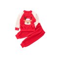thumbnail image 1 of Seyurigaoka Christmas Unisex Kids Cartoon Elk Print O-Neck Long Sleeve Pullover+ Long Pants, 1 of 9