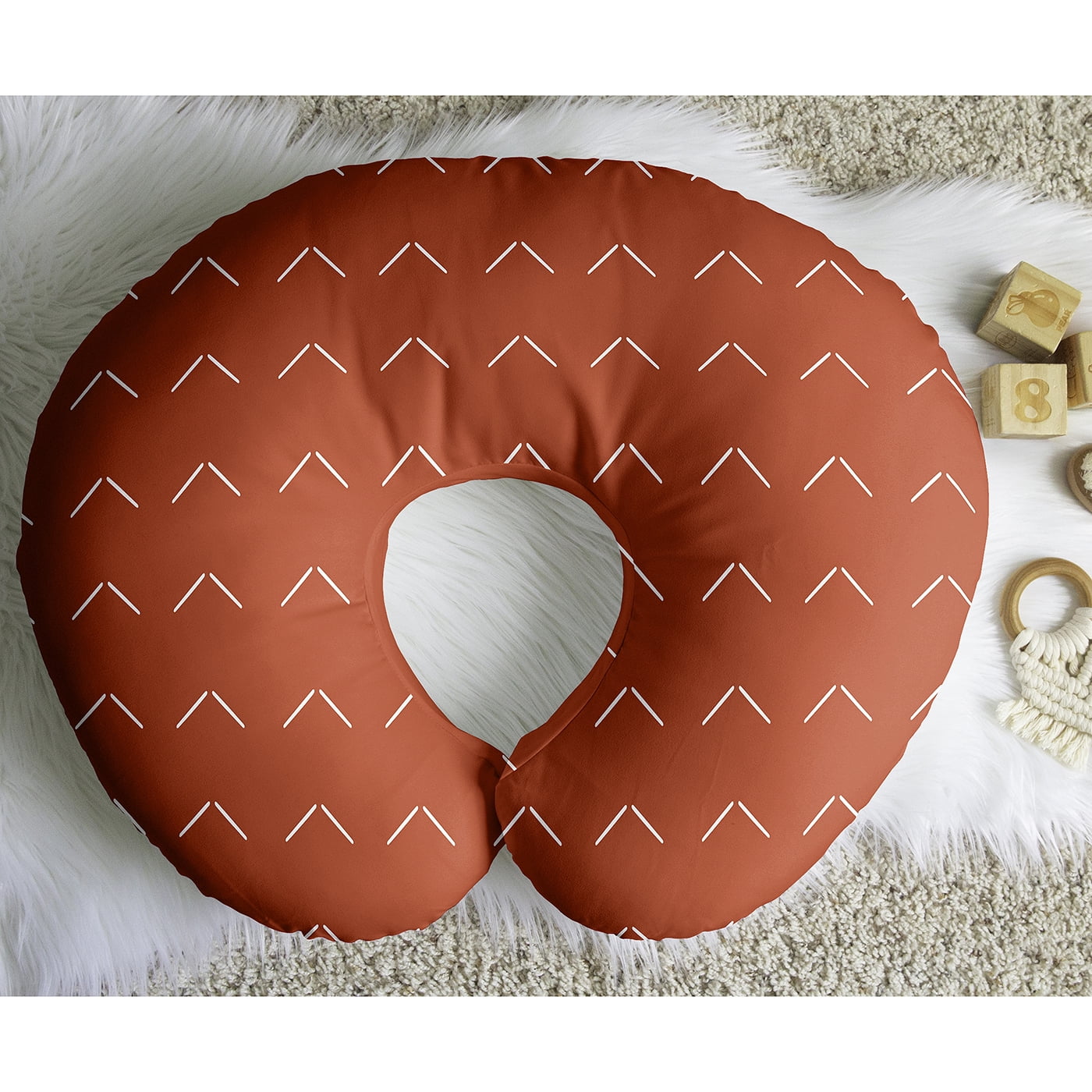 Sweet Jojo Designs Diamond Tuft Orange Boy, Girl, Unisex/Gender Neutral Nursing Pillow Cover Case (Pillow Not Included)
