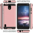 thumbnail image 6 of For Apple iPhone 13 Mini (5.4") Slim Rugged TPU + Hard PC Brushed Metal Texture Hybrid Dual Layer Defender Armor Shockproof Cover ,Xpm Phone Case [Rose Gold], 6 of 8