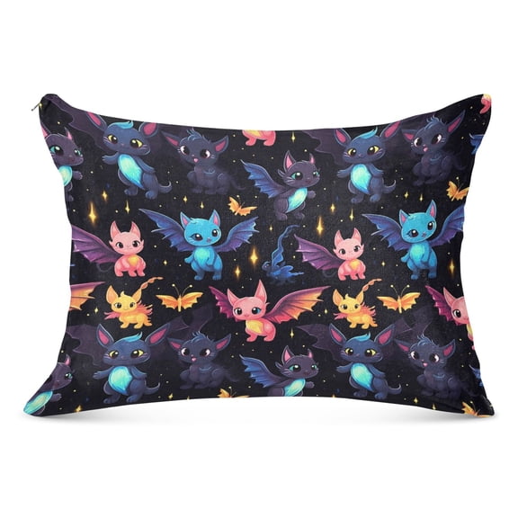 Cute Cat with Wings Plush Pillow Cases Standard Size Ultra Soft Warm Pillowcases with Zipper 20"x26"