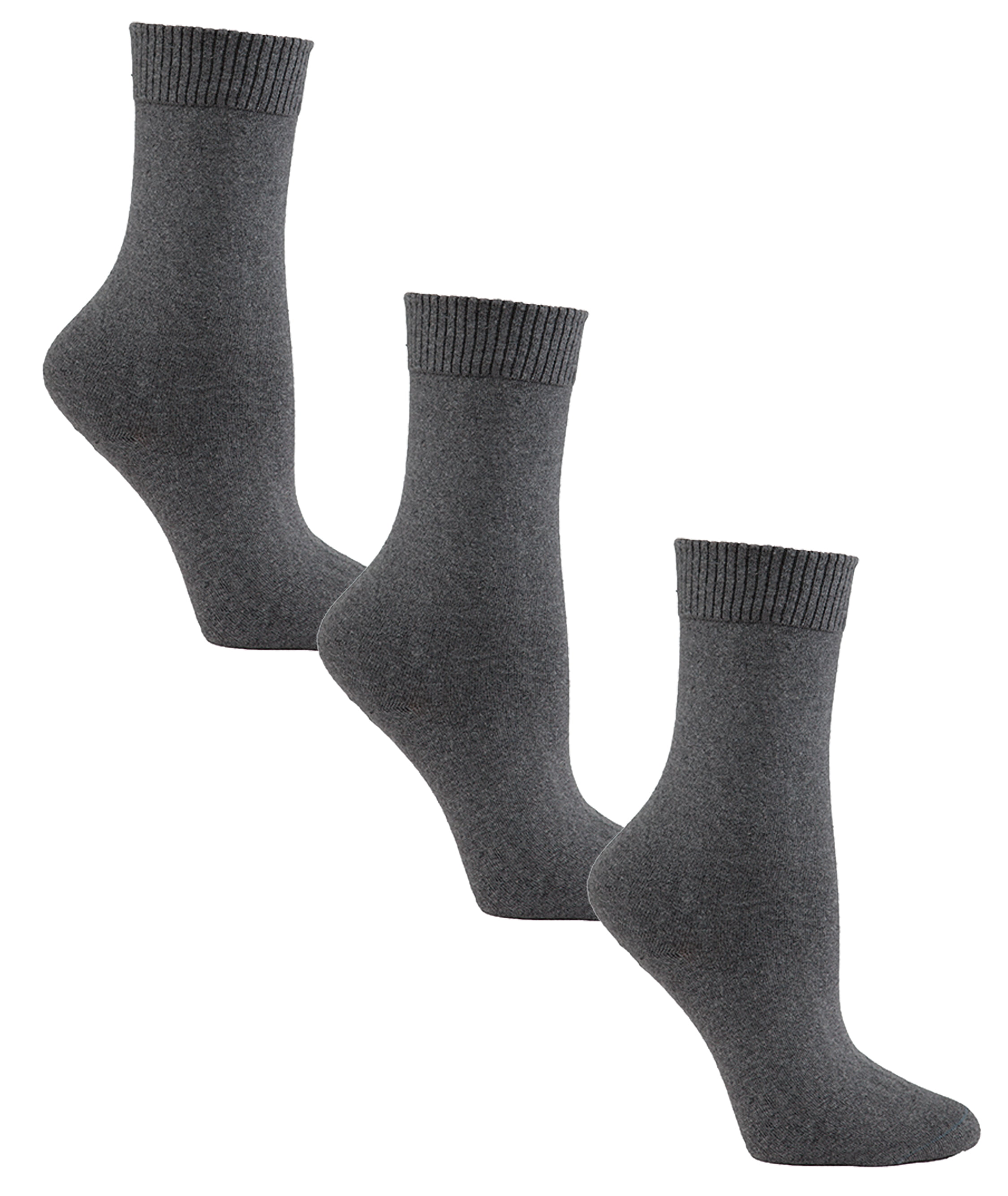 Womens Flat Knit Crew Diabetic Socks 3 Pack | Sock Size 9-11 - Walmart ...