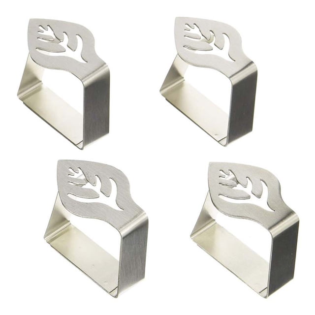 Clips para mantel de acero inoxidable, abrazaderas ajustables para soporte de mantel, para el hogar, boda, fiesta, Picnic, 4 Uds.