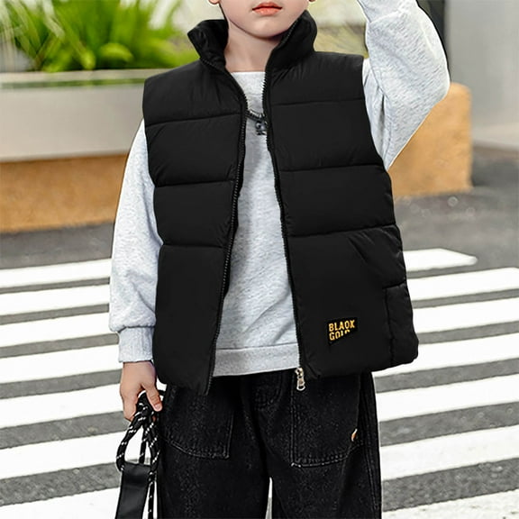 Mgmyaa Kids Sleeveless Down Vest Boys Girls Warm Fleece Lined Puffer Gilet Outerwear Jacket Ages 4-13 Years