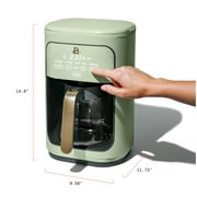 Beautiful 14-Cup Programmable Drip Coffee Maker with Touch-Activated Display, Sage Green by Drew Barrymore