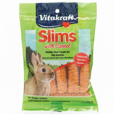 Vitakraft Slims Rabbit Chew Teeth Treat - Carrot Crispy Nibble Stick ...
