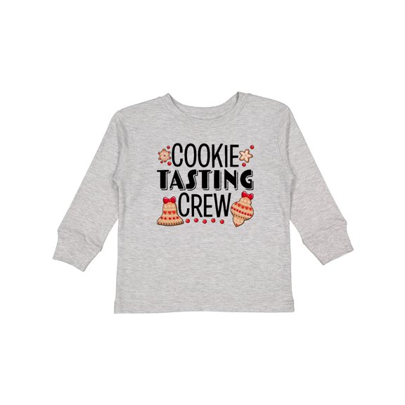 Inktastic Christmas Cookie Tasting Crew with Holiday Cookies Boys or Girls Long Sleeve Toddler T-Shirt