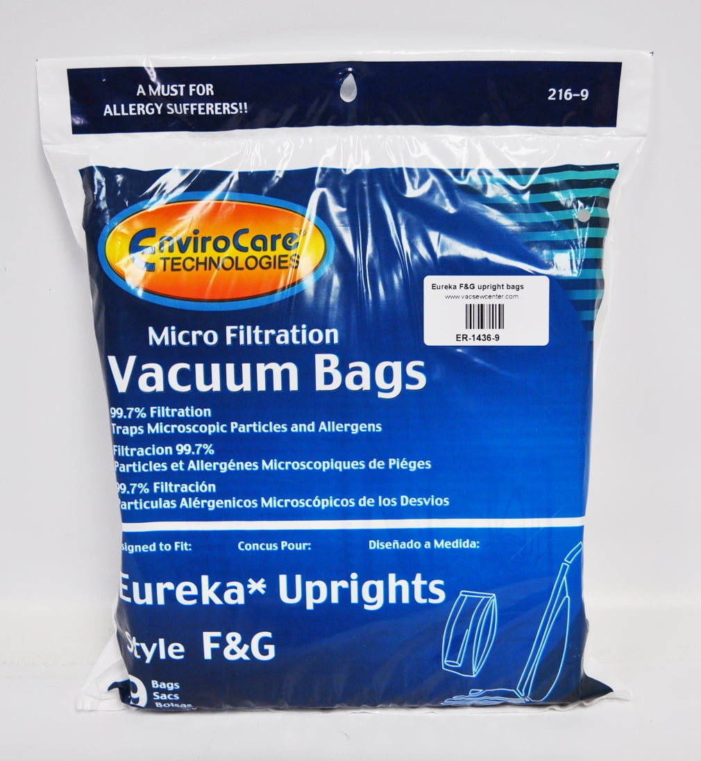 216SW Style F & G Upright Vacuum Cleaner Paper Bags 9 Eureka 52320 