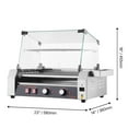 thumbnail image 3 of KFFKFF Sausage Roller, 18 Sausage Capacity with 7 Rollers, 1050W Stainless Steel Hot Dog Grill, Commercial Grade Machine with Independent Temperature Regulation, Protective Lid, Side Compartment, 3 of 9