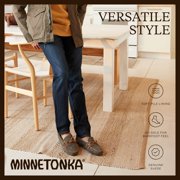 Minnetonka Men's Pile Lined Soft Leather Sole Slipper, Brown, 11 W