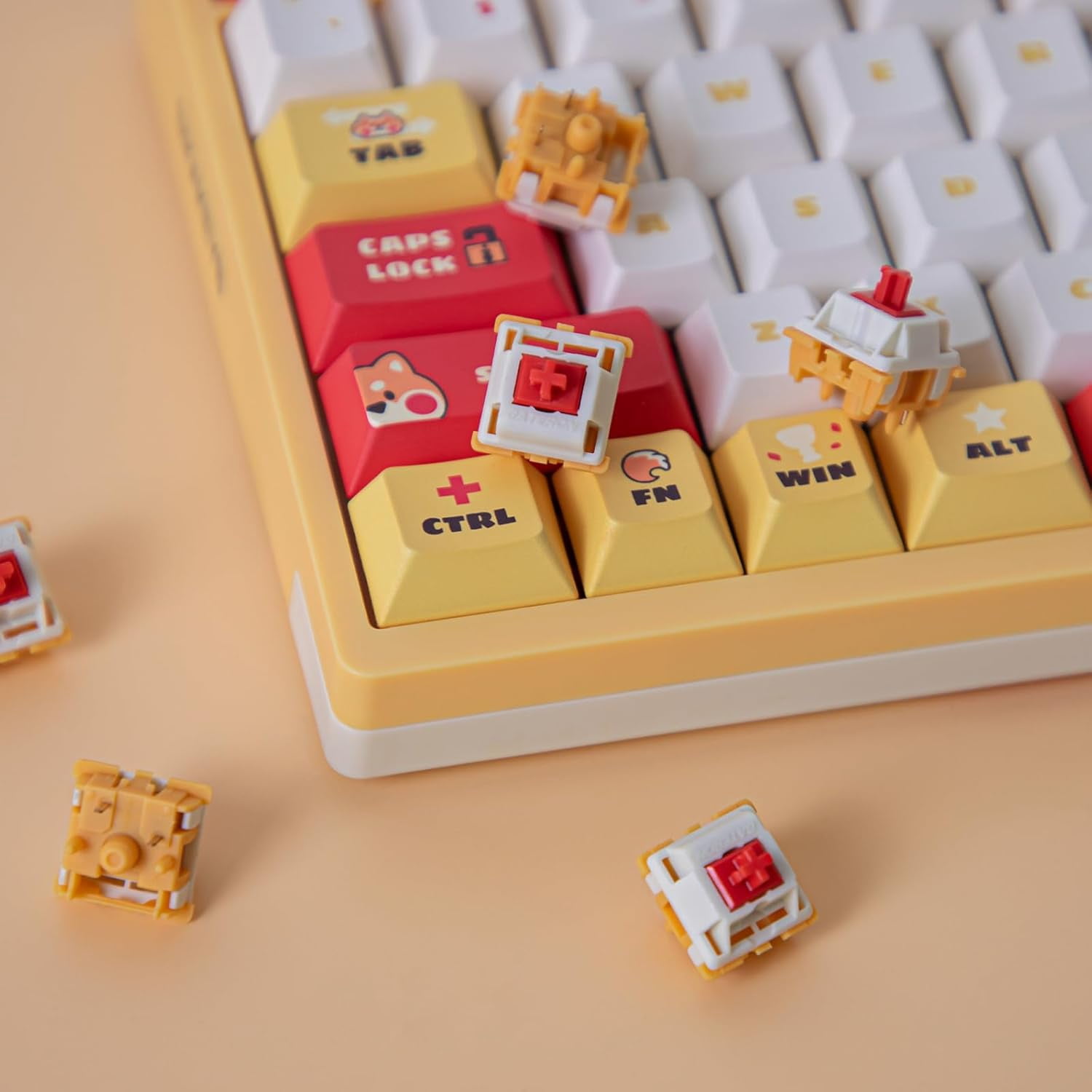 GATERON Mini i Keyboard Switches, Tactile RGB LED 5 Pin 22mm Dual-Stage Spring Factory Pre-lubed 50gf Key Switches for Custom MX Mechanical Keyboard(35PCS)