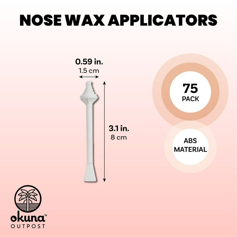 75 Pack Nose Wax Sticks Kit, Small Waxing Applicators for Nostril Nasal Ear  Cleaning, Eyebrows Nose Hair Removal Plastic Wand 