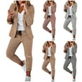 thumbnail image 6 of yardsong Women's 2 Piece Blazer Suit Set Dressy Pant Suits Long Sleeve Blazer Sets Tapered Pant Suits Business Professional Outfits Gray,XXL, 6 of 6