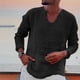 thumbnail image 1 of pstuiky camisas de manga larga para hombre, Camiseta de manga larga con cuello en V para hombre, color liso, a la moda camisetas de hombre xl, 1 of 6