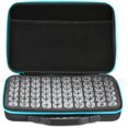 thumbnail image 1 of Caja de almacenamiento de 60 compartimentos, almacenamiento de botellas pequeñas, caja de almacenamiento de diamantes de imitación, caja de almacenamiento de botellas, doble cremallera, azul, 1 of 5