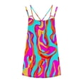 thumbnail image 4 of YUGYXL Womens Summer Dresses Spaghetti Strap Sleeveless Backless Cami Dress Boho Beach Hawaiian Tiered Ruffled Mini Sundress M, 4 of 5