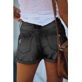 thumbnail image 3 of Women's Gray Cuffed High Rise Denim Shorts, 3 of 6