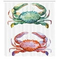 thumbnail image 3 of Ambesonne Cartoon Shower Curtain, Sea Animals Theme, 69"Wx84"L, Orange Teal, 3 of 3
