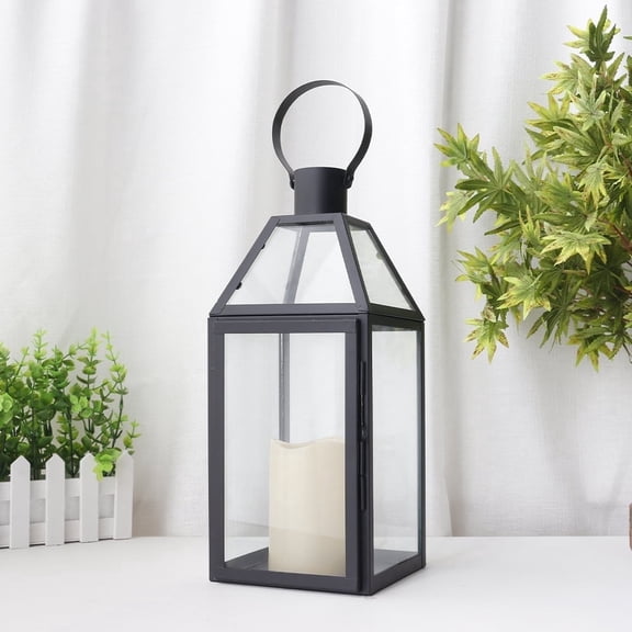 JHY DESIGN Black Stainless Steel Tealight Candles Candle Lantern