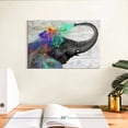 thumbnail image 3 of Elephant Stock Colorful Elephant Splash Wall Art - Horizontal Canvas Wall Art - Living Room Wall Decor - Animal Canvas - Gray And Turquoise Decor - 12" x 8", 3 of 8