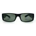 thumbnail image 4 of Mens Glass Lens Narrow Rectangle Mad Dog Street Gangster Sunglasses Shiny Black, 4 of 8