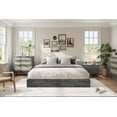 thumbnail image 2 of Minimalist Wooden Platform Bed Frame - Queen Size, Water-Washed Black, No Headboard, Sturdy Slat Support, No Box Spring Needed, Easy Assembly, 2 of 8
