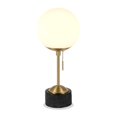 thumbnail image 2 of HomeRoots 524357 18 in. Marble Globe Table Lamp with White Globe Shade Black & Gold, 2 of 7