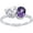 White, variant on 925 Sterling Silver 14K White Gold Plating Oval Shape Amethyst & Heart Cut White Diamond Toi Et Moi 2-Stone Engagement Wedding Ring For Women