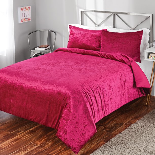 Mainstays Crushed Velvet Comforter Bedding Mini Sets