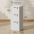 thumbnail image 2 of 3-Drawer Vertical File Cabinet with Lock, White Wood Grain MDF Office Storage Cabinet for A4 & Letter Size Files, Compact Printer Stand for Home Office and Workspace, 15.7"W x 39.8"H, 2 of 7