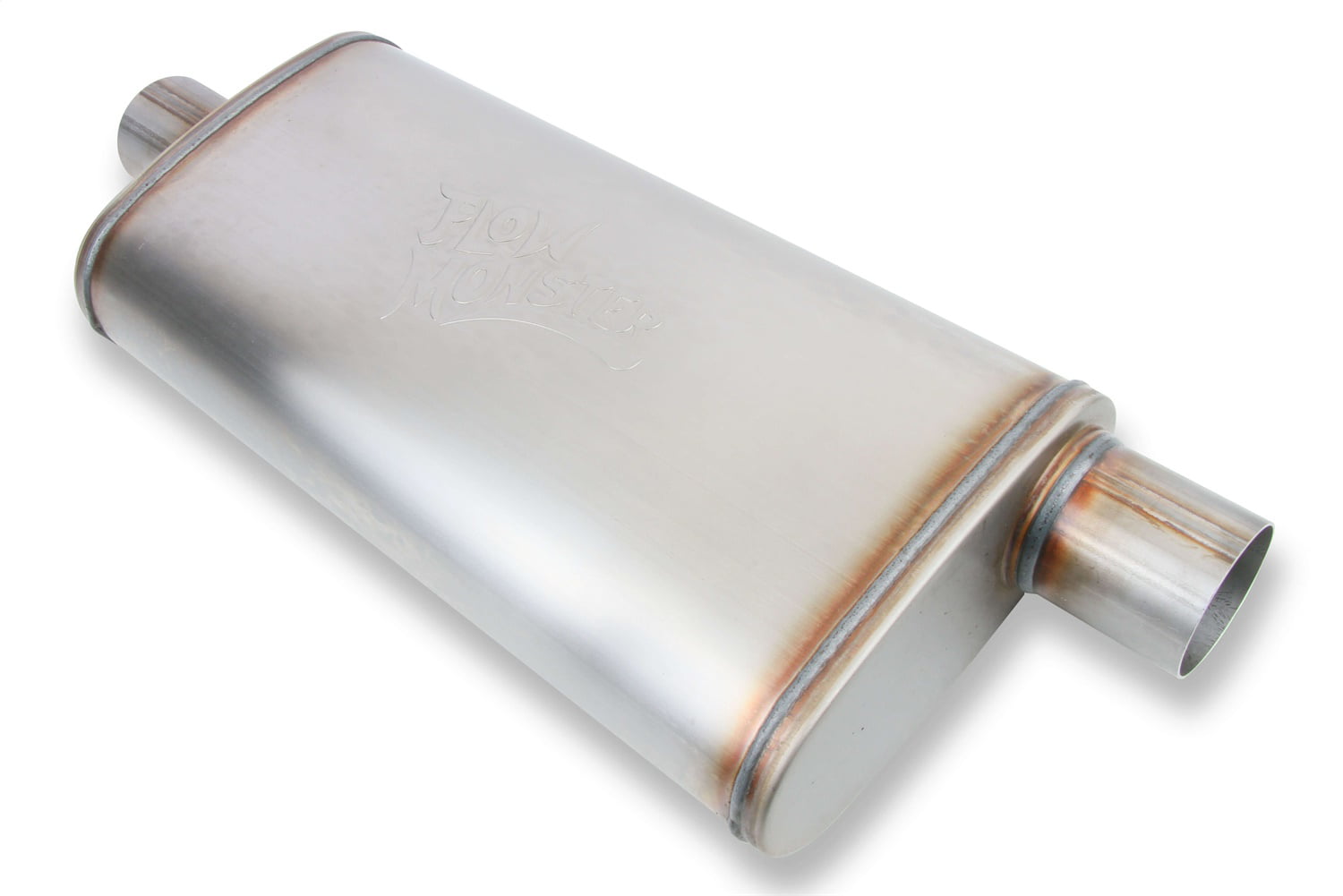 OUTLAW STAINLESS STEEL 3" FLOWMASTER STYLE CHAMBERED MUFFLER OFFSET/CENTRE