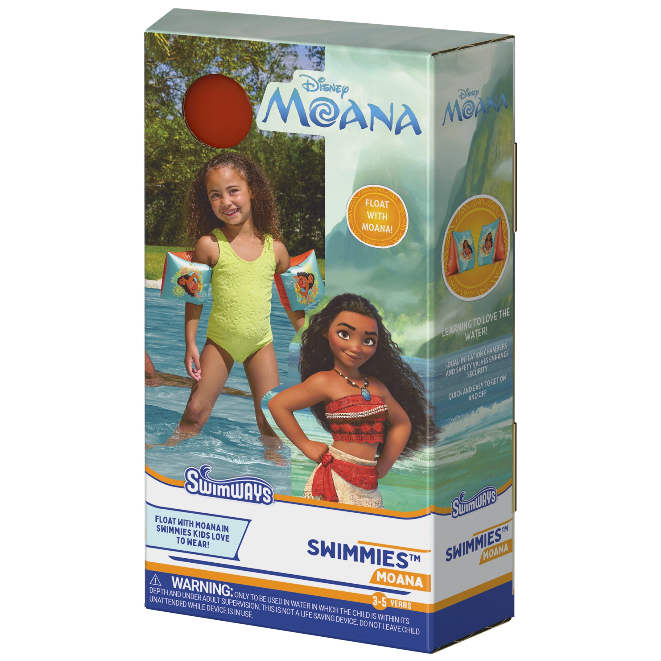 SwimWays Disney Moana Swimmies (Unisex), Arm Floaties for Kids Age 3-5