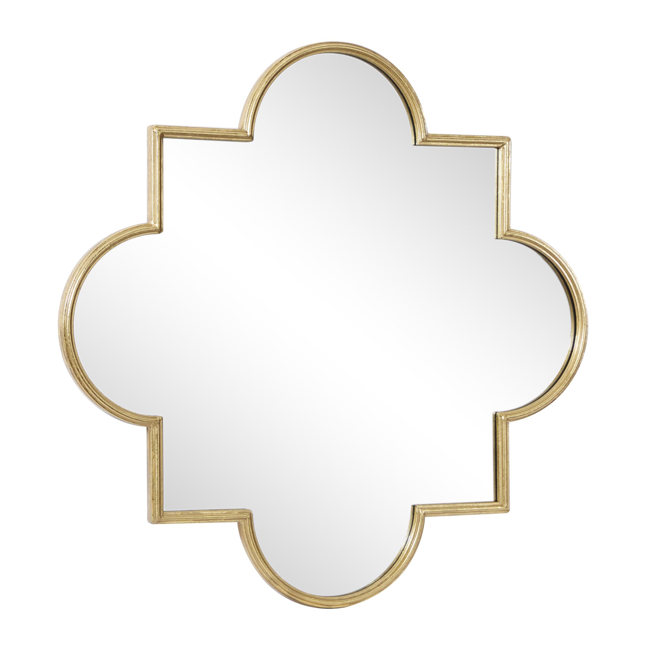 CosmoLiving by Cosmopolitan 34" x 34" Gold Quatrefoil Geometric Wall Mirror
