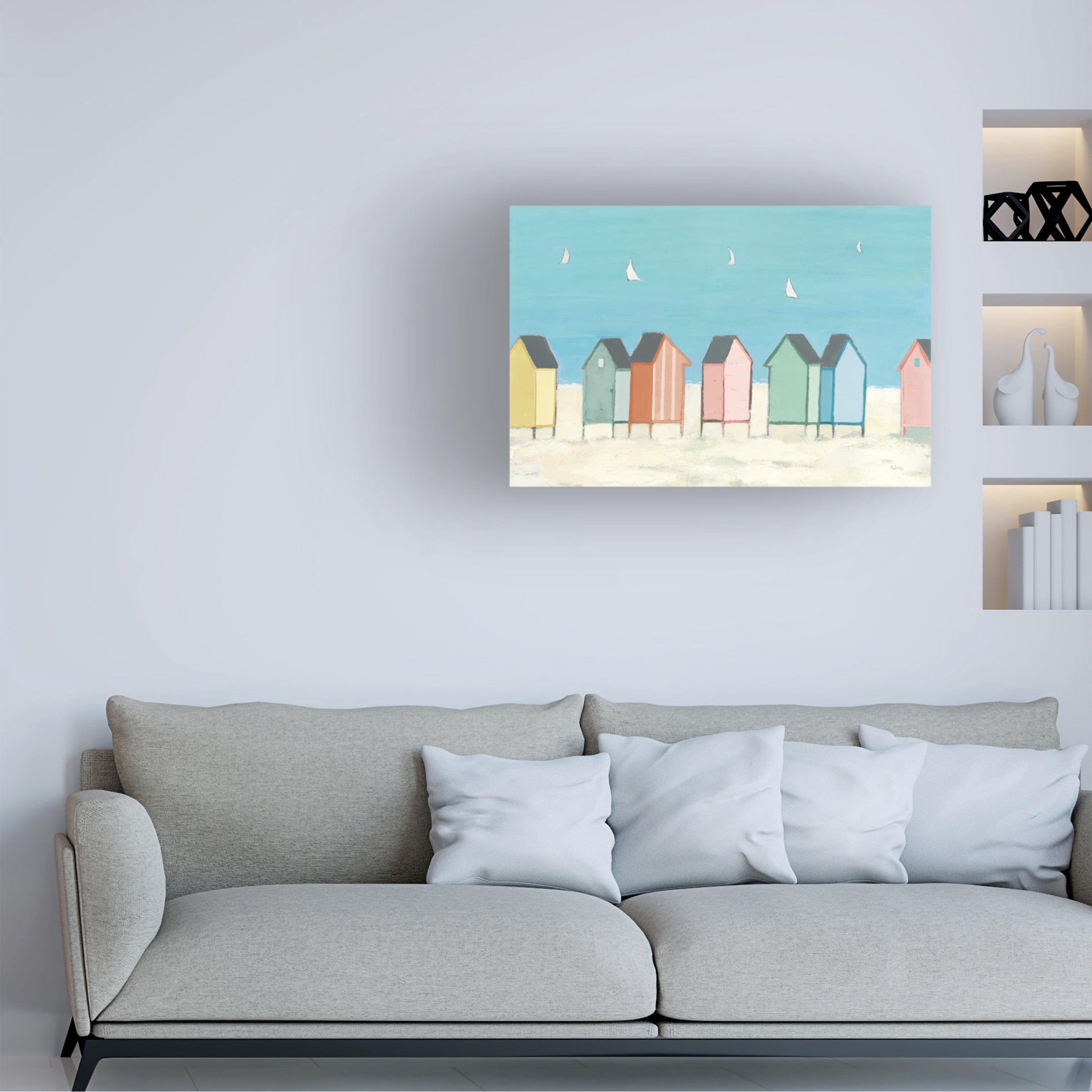 Phyllis Adams 'Cabanas I Pastel' Canvas Art