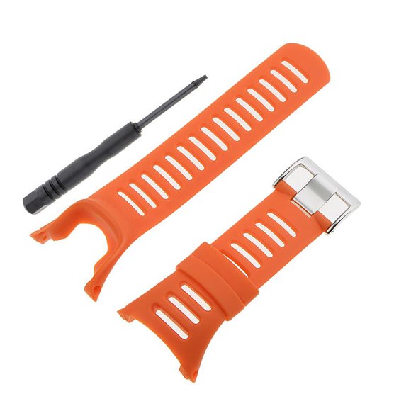 Seitruly Correas de reloj de de caucho para Ambit3 Ambit 2 Ambit 1 Relojes inteligentes naranja plateado 24 mm