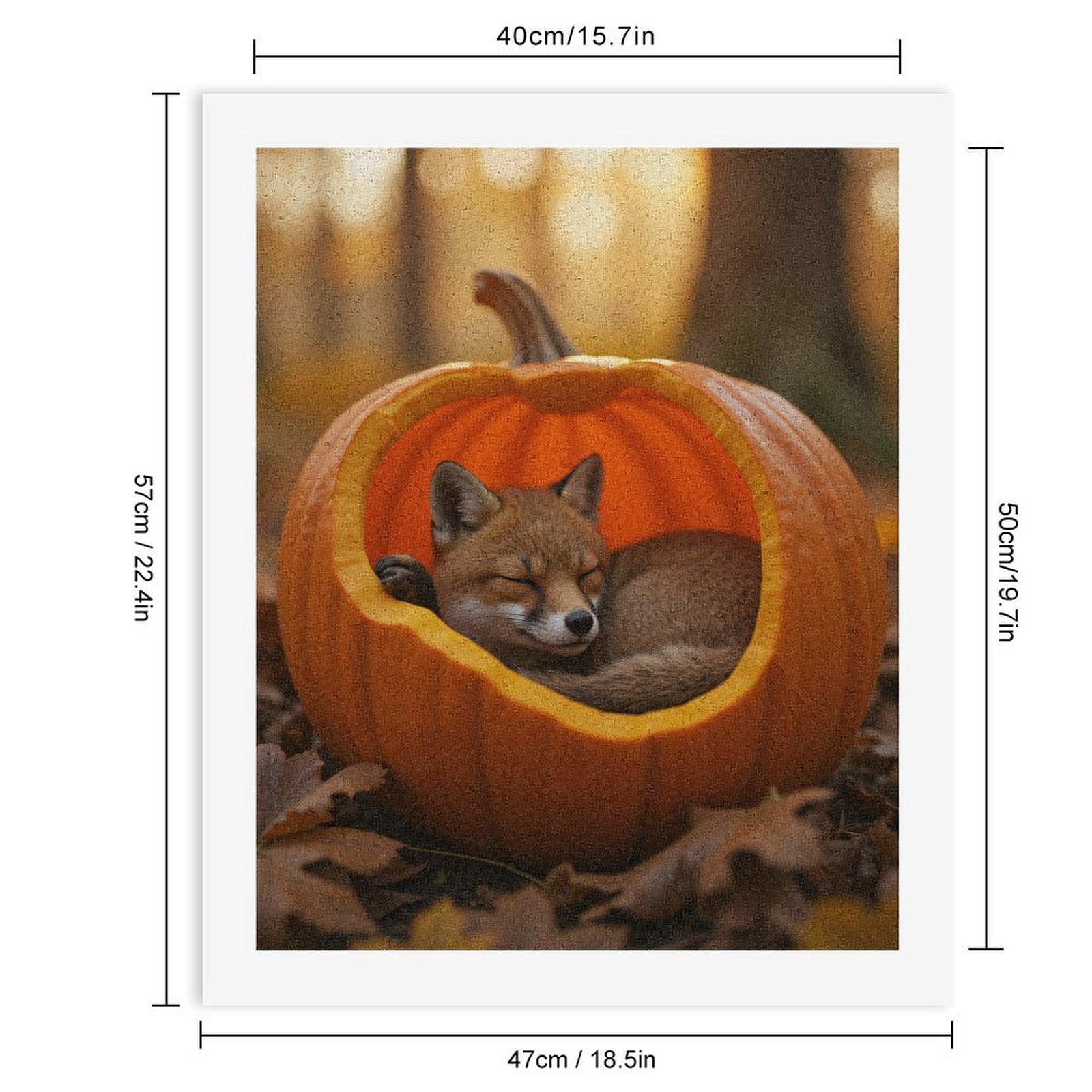 Paint by Numbers Kit for Adults, Cozy Fox In Autumn Pumpkin Paint by Numbers, Easy Paint by Numbers Kit for Adults Beginner, DIY Adult Paint by Number Kits on Canvas, Home Decor