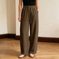 thumbnail image 5 of LIaqionyy Women Pants Elastic Waist Casual Wide Leg Lightweight Sweatpants Trousers Fashion Outfits with Pockets, 5 of 8