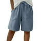 thumbnail image 1 of Pantalones Cortos Casuales de Color Sólido Capri, Mezcla Cómoda de Poliéster para el Hogar Y el Uso Diario, 1 of 9