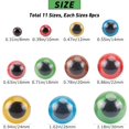 thumbnail image 2 of 176Pcs 11 Sizes Plastic Eyes Colorful Plush Animal Half Round Safety Eye with Washer Decorations DIY, 2 of 7