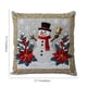 thumbnail image 3 of xihome Funda de cojn cuadrada de lino con forma de muñeco de nieve navideño de 45x45 cm. Decoracin festiva para el hogar., 3 of 6
