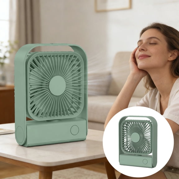 Desk Fan | 4 Speeds Foldable Wind Blower,90 Degree Oscillating Foldable Portable Fan | for Desktop, Travel, Camping, Bedroom, Dorm, Bedside (Green)