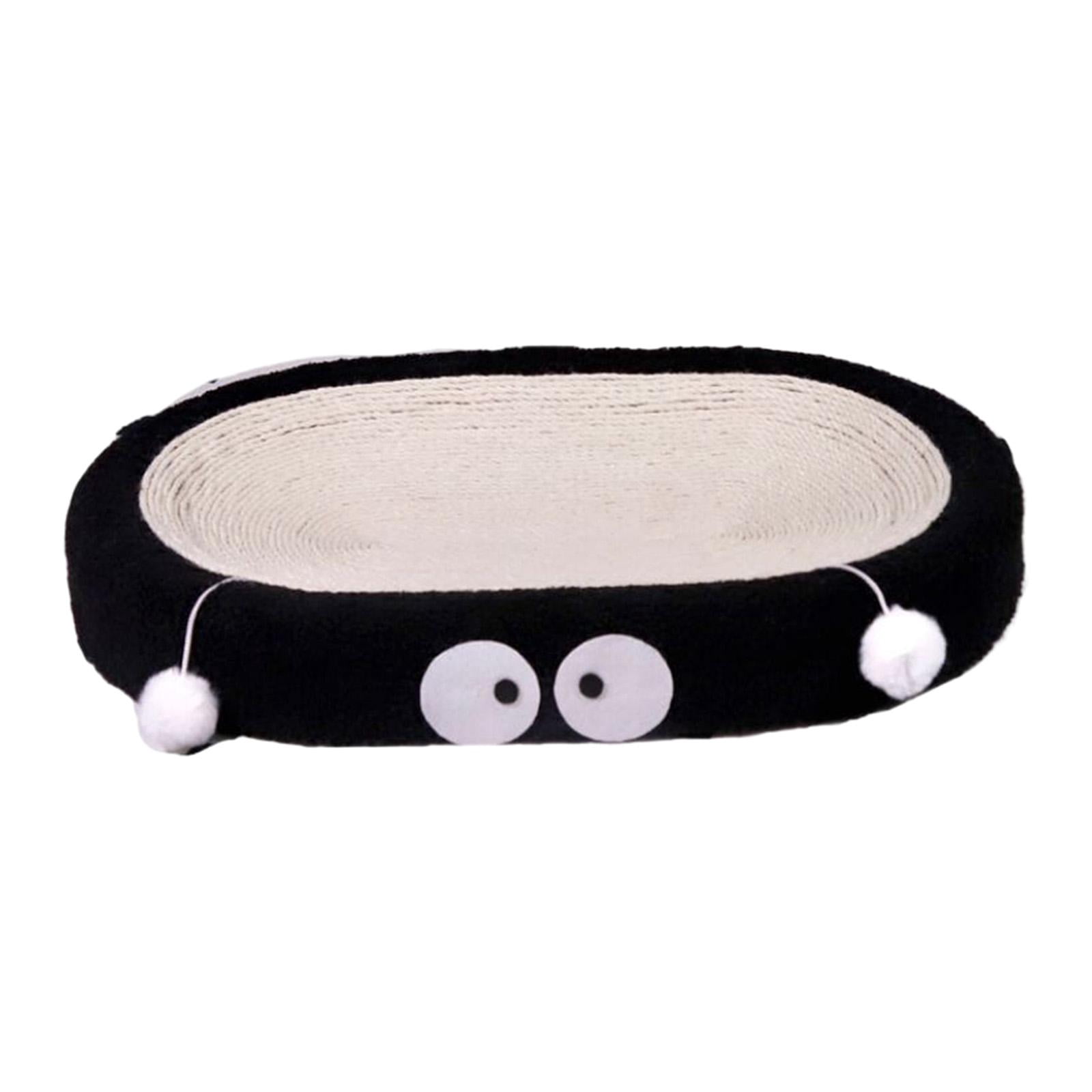 DOLITY Cat Scratch Pad Pet Gift Comfortable Durable High Dense Sisal Scratcer Board Black Oval