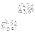 thumbnail image 3 of Billuyoard 10 unids/set cortadores de galletas de Navidad de acero inoxidable árbol de Navidad estrella casa campanas copo de nieve hornear Plata 2piezas, 3 of 6