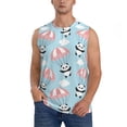 thumbnail image 2 of Lsque Cute Panda Flying in the Sky Print Men's Cotton Blend Sleeveless Muscle Shirts (S-3XL)- Moisture Wicking, Odor Protection, UPF 30+,3X-Large, 2 of 8