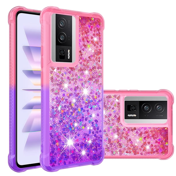 Funda para Xiaomi POCO F5 Pro 5G Transparente con Brillos Carcasa Protectora Antigolpes con Glitter Brillante