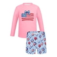 thumbnail image 4 of Girls 2 Piece Swimsuit Set Kids Quick Dry Stretch Bathing Suit Multicolor,Size 120, 4 of 8