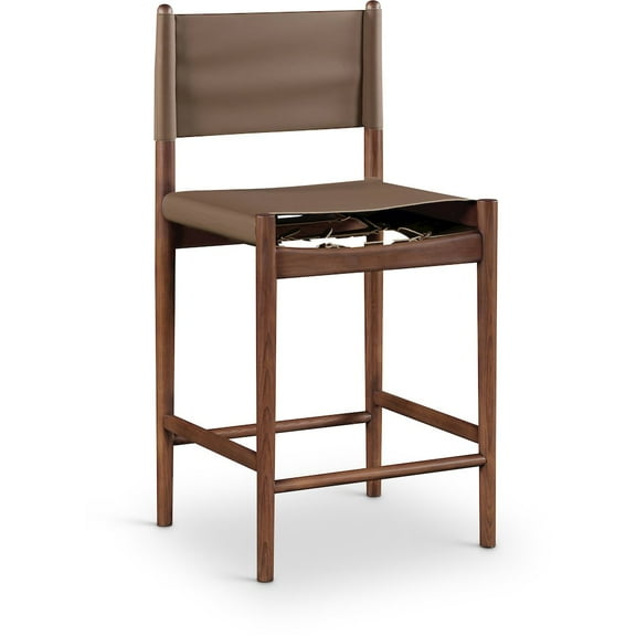 Meridian Furniture Rawlins Brown Vegan Leather Upholstered Counter Stool